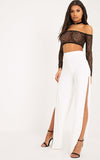 Side Large Slit Straight-leg Trousers Sexy