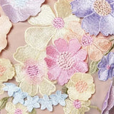 Fongt 2025 New Light Luxury Collar Embroidered Three-Dimensional Flower Bubble Sleeve Long Dress Bag Hip