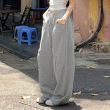 Vintage Baggy Patchwork Loose Sweatpants-Outfit
