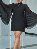 Fongt New Temperament Fashion Horn Sleeve Pressure Folding Loose A Dress African Dress