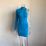 Womens Dresses New Arrival 2021 Summer Ladies One Shoulder Cute Purple Sexy Mini Vestidos Long Sleeve Bodycon Robe