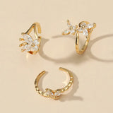 Zircon Butterfly Open Ring Three-piece Set-Outfit