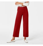 Elastic Loose Wide Leg Straight Leg Jeans Nine Minutes Pants-Outfit