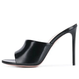 Women's Fashion Hot Selling Large Size Rose Red Black Nude PU Sardine Thin High Heels Muller Drag E-Commerce Merchant Eb-Outfit