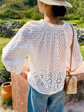 Fongt Spring And Summer New Famous Fengfeng South French Vacation Embroidery Shirt Women's Summer French White Shirt Women's