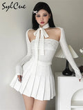 2024 White Sweet Gentle Intellectual All-Match Leisure Autumn Travel Mature Beautiful Women'S Removable Collar Short Top-Outfit