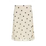 Fongt Point Splicing Woven Half Skirt New In The Long Wooden Ear Temperament Elegant Ass Skirt Women Autumn