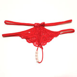Fongt Line Of T-Tong Trousers Sexy Pearl Massage Hollow Trousers With Bows 2025 New Summer