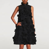 Design Sense A Skirt 2025 New Fashion Straight Sleeveless Three-Dimensional Flowers Spliced With
