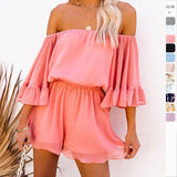 Woherb Spring And Summer EBAY Women's Dresses Short Sleeves Loose Solid Chiffon