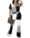 Fongt Women's Clothing Explosion 2023 Spring And Summer New Two Sets Of Fashion Zipper Short-Sleeved Trousers