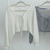 Aesthetic Tie Knitted Cardigan-Outfit