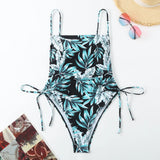 2025 New Swimsuit Print Holiday Style Drawstring Skinny Sexy Bikini