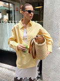 Fongt Summer In Women's Long-Sleeved Loose Striped Silk Shirt Personality Street A14050