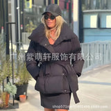 Fongt Three-Color Collar Warm Waist Women's Cotton Jacket Autumn And Winter Loose Collar New Fashion Cotton