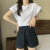 Fongt Sense Small Flying Sleeve T-Shirt Women's Summer 2024 New Loose Shirt Short-Sleeved Student Jacket