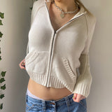 Slim Zipper Casual Hooded Sweater-Outfit