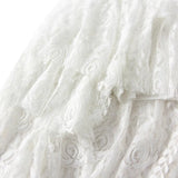 Fongt Lace Dress Woman 2025 Spring Cake Dress Design High Waist Medium Long Skirt 8909