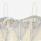 Ruffled Mesh Corset