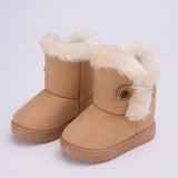 Snow Boots Turned-over Baby Plush Children Boots for Boys Girls Artificial Fur High Top Keep Warm Kids Winter
