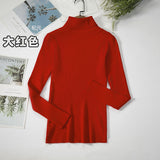 Fongt Sweater Woman With Bottom Shirt Autumn And Winter New Long Sleeves To Keep Warm Body Solid Color Knitted