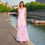 Fongt Elegant Tea Break Dress Autumn And Winter 2025 New Slings Print Back Repair Lotus Leaf-Side Dress Female Tide