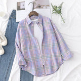 Plaid Shirts Womens Blouses And Tops Long Sleeve Loose Checked Female Clothes Outwear Winter 2022
