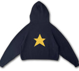Back Star Print Hooded Oversized Sweater-Outfit