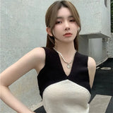 Red Ins Super Fire Cross-Knitted Vest Wears Summer Slim Sleeveless Hottie
