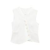 Fongt Women's Explosive Asymmetric Vest + Folded Wide Leggings