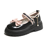 Fongt Leather Shoes Girl JK Cute Girl Lolita Princess Shoes With Skirt Thick Bottom Shallow Mouth Small Single Shoes