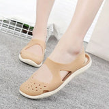 Sandals Slip On Flat Summer Sandals Female Casual Jelly Shoes Hollow Out Mesh Beach Sandals Mesh Sandales Femme