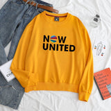 Hoodies Sweatshirt Unisex Crewneck NOW UNITED Letter