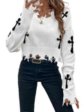 Fongt Tweated Sweater Women's Long-Sleeved Loose-Fitting Knitted Shirt