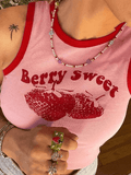 Sweet Berry Cropped Tank Top-Outfit
