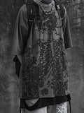 Men's Rose Skull Print Tee-Outfit