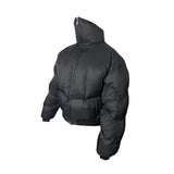 Fongt Design Black Armor Warm Winter Coat Deconstructed Oversize Neutral Style Men And Women's Same Cotton Suit