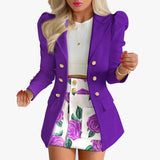 Fongt Spring And Autumn Women's New Fashion Suit Temperament Lattice Casual Skirt Suit Two Sets
