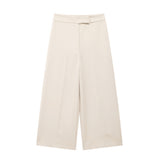 New Summer Style High Waist Shows Thin Solid Color Casual Fashion Wide Leg Trousers 9929026-Outfit