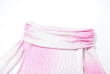 Pink Rhinestone Off-shoulder Maxi Dress-Outfit