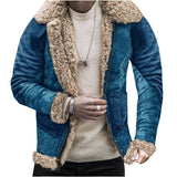 Fongt Winter New Fur Integrated Men's Coat Thick Imitation Leather Velvet Printed Jacket Burst