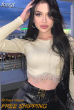 Rhinestone Tassel Long Sleeve Crop Top Solid Round Neck Ribbed Knit Blouses Women Shirts Street Club