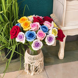 Fongt Doll Line Wine Cup Rose Wool Knitting Rose Bouquet Hand-Woven Eternal Flower Wool Flower Simulation-Outfit