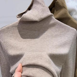 Fongt Soft-Sleeved Turtleneck Sweater Female Jacket In The 2024 Autumn And Winter Pile Collar Knitted Bottom Shirt