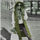 Fongt New Fashion Casual Solid-Colored Hooded In Sleeveless Sleeveless