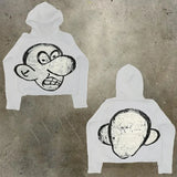Men's Hoodie Y2K Original Hip-Hop Cartoon Graphic Print Pullover Fashion Leisure Loose Sports Shirt Man-Outfit