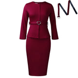 Fongt Women's 2025 New Fashion Round-Neck Temperament Tongle OL Pencil Skirt African Dress