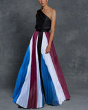 Fongt Spring And Summer New Women's Clothing Match Stitching Sexy Out-To-Shoulder Dress Dress Dress