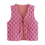 Fongt Women's Clothing 2025 Autumn And Winter New Street Fashion Double-Sided Cotton Vest