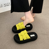 Fongt Thick Bottom Cool Weaving Cool Drag Dress 2025 Summer New Fashion Wearing Beach Flip-Flops